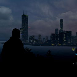 Apollo AfterDark: A Model with a Cityscape Backdrop