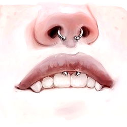 Stylish Onlyfans Model SIN Showcasing Artistic Nose Piercing