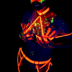 OnlyFans Model TheBagOfSin in Neon Body Paint