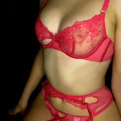 Lingerie Model in Red Lingerie