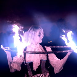 Vivid and Mystical Imagery of Sadistikqueen, a Gothic-Rock Artist with Fire Performance