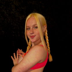 Young Female Model with Blonde Hair in Gym Wear