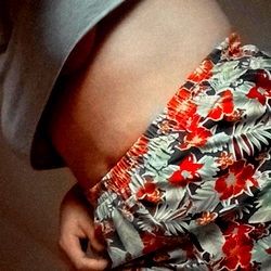 Model Photoshoot in Floral Shorts