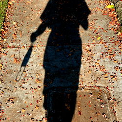 A Silhouette Walking Away