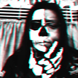 An Unconventional Skull Tattoo on the Cheek