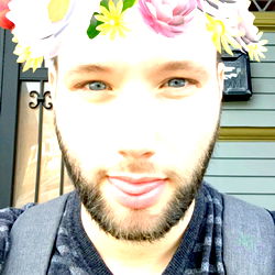 Jay's Floral Crown and Vest Selfie