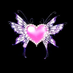 Butterfly Tattoo Design With Pink Heart