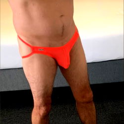 Aussie Guy in Orange Bikini