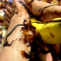 Intriguing Chocolate Creation on Feet