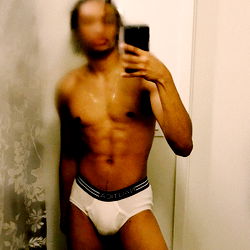 NJ Model in Tight Undies, Standing Against Wall