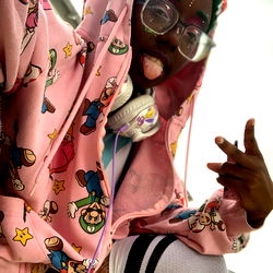 A Vividly Styled Model in Baphy's Unique Outfit