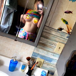 Hustlababy in Bathroom Mirror