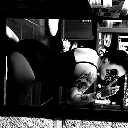 Seductive OnlyFans Model in Black and White