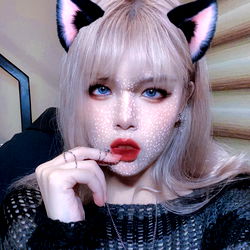 Stylish Fashion Model with Cat Ear Filters
