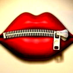 Sophisticated Lip Art Featuring a Mouth with a Gag Clip and Cocktail Shaker