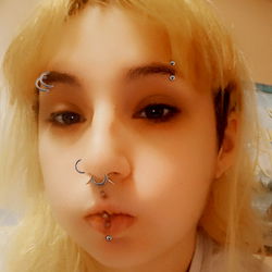 Blonde Female with Nose Piercing