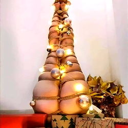 Playful Christmas Tree with Unconventional Topper