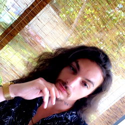 A thoughtful pose in a cafe