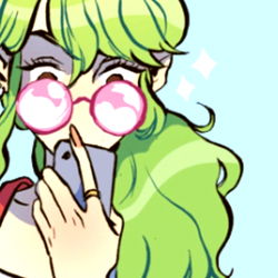 Cute Cartoon Girl with Glasses and Pink Heart