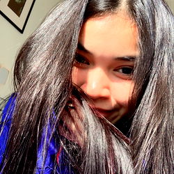 Cute Smiling Woman with Long Hair