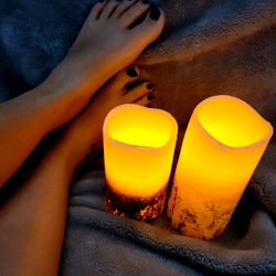 Couple's Relaxing Moment with Candles
