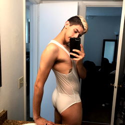 Onlyfans Model Alex in Tight Formal Wear, Showing Off Abs