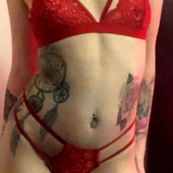 OnlyFans Model Babygoth1 in Red Lingerie