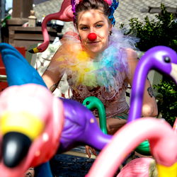 Colorful Carnival Atmosphere with Model Amy Unbuttons, Seattle