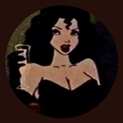 Vintage-style Cartoon Character with Glass in Hand