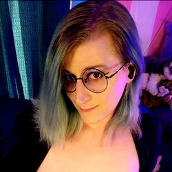 Futuristic Model Alexa Readmen in a Vivid Light Show