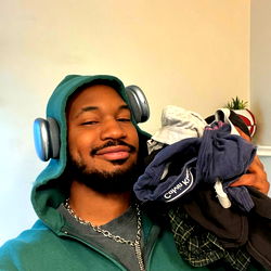 Humorous Selfie with Laundry