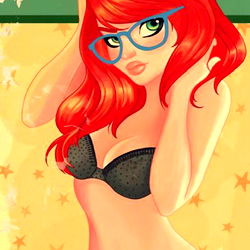 Stylish Big Red <3: A Modern Pinup Poster