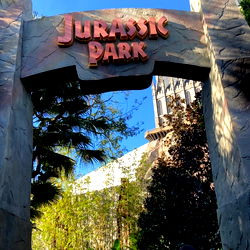 A lively scene at Jurassic Park