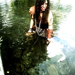 Vintage Model in Swampy Setting