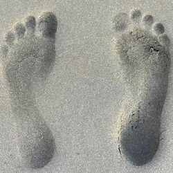 Creative Footprints on the Beach