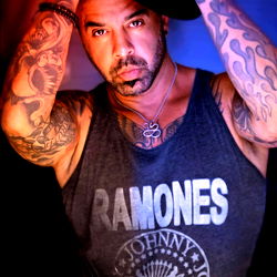 Patrick Rivera, Tattooed Model with Gangster Aesthetic,