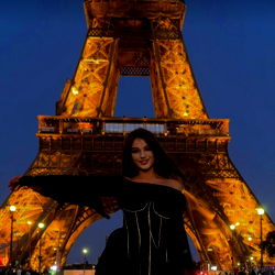 Model in Front of the Eiffel Tower