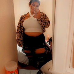 Maria from OnlyFans poses in bathroom mirror