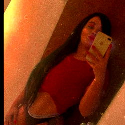 OnlyFans Model Andrea in Red Tank Top and Lingerie