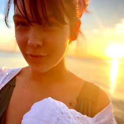 Woman at Sunset on Beach with OnlyFans Model Summ3r8