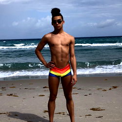 Fit Model Posing on Beach