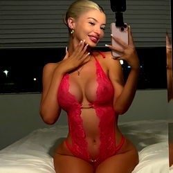 Katie, an OnlyFans model showing off her lingerie