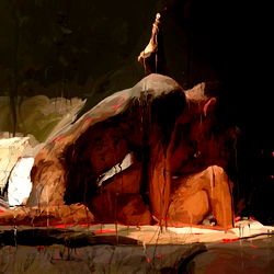 Artistic Painting of a Model on a Bed