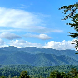 Stunning View of Mountains from a Parking Lot