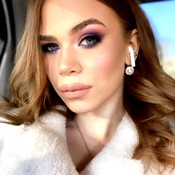 Model with Purple Makeup