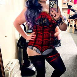 Vibrant Costumed Model in Studio