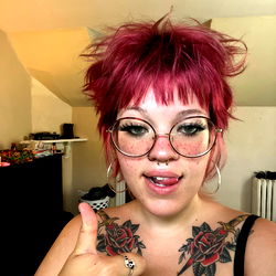 Woman with Short Hair and Tattoos