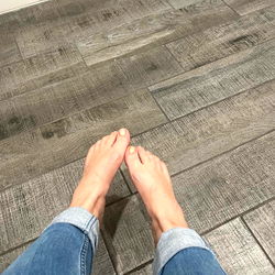Barefoot Photograph of Woman on Floor