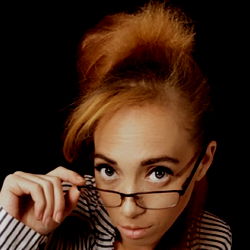 Professional Model in Elegant Business Suit and Glasses