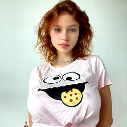 Stylish OnlyFans Model Posing for a Playful Cookie Themed Photoshoot